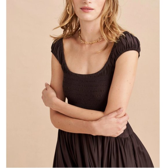 La Ligne Dresses & Skirts - La Ligne Silk Vivian Midi Dress Medium Chocolate